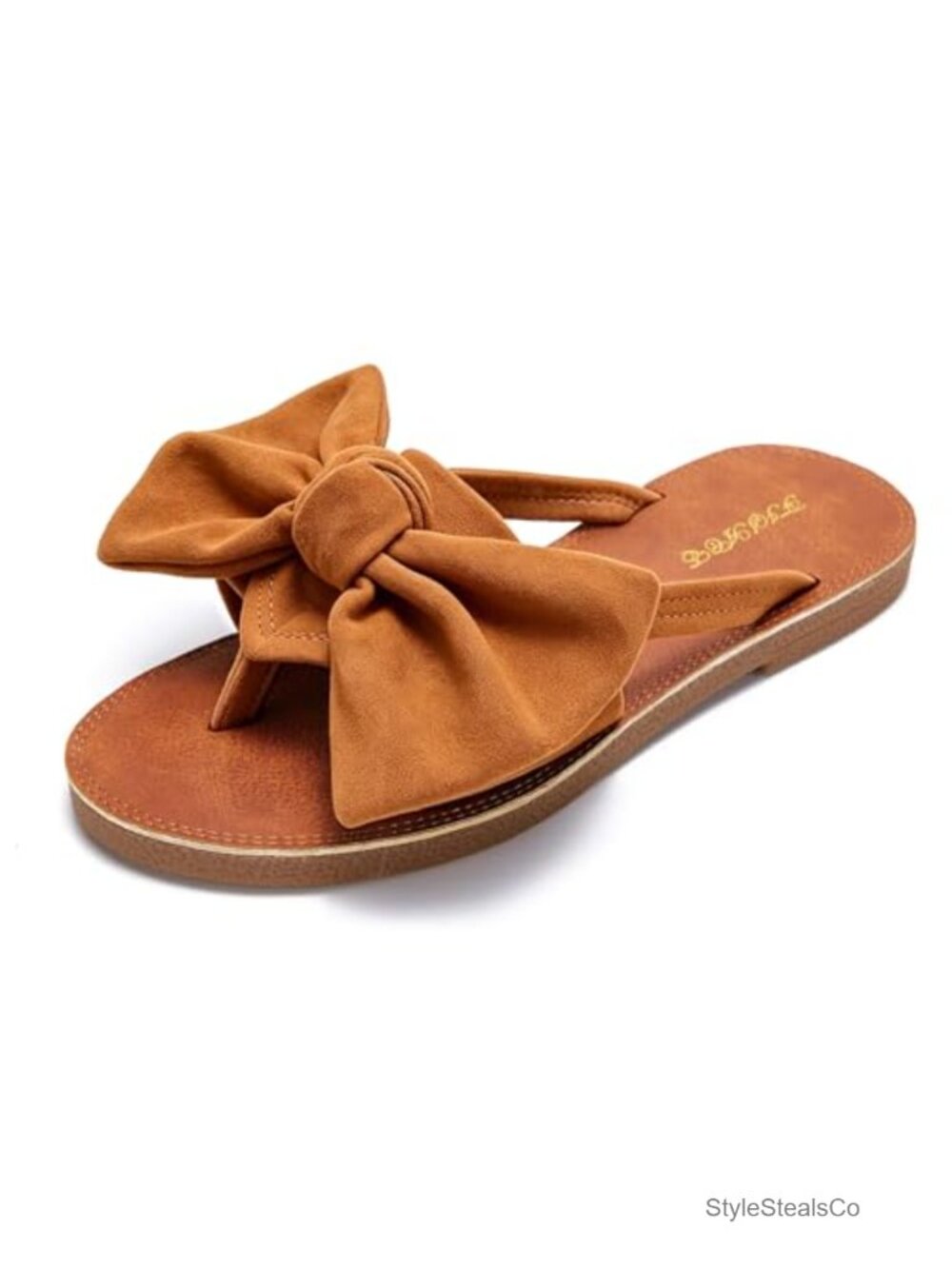Faux Suede Bow Flat Slingback Sandals Slip On Flip Flop Beach Shoes